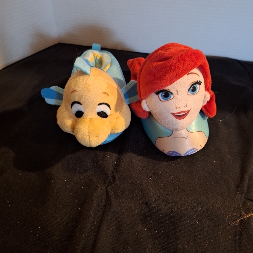 Disney Ariel and Flounder Plush Slippers for Kids